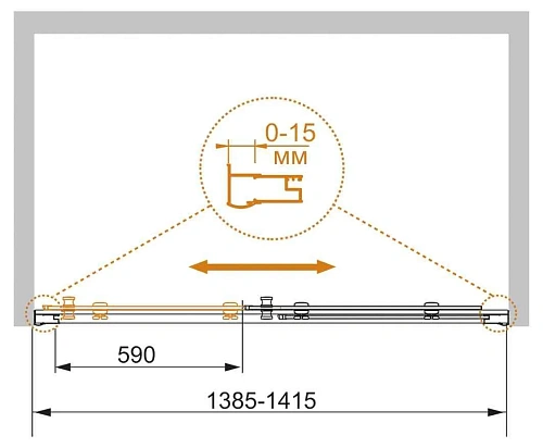 Душевая дверь CEZARES PRATICO-BF-1-140-C-Cr 140см стекло прозрачное, профиль хром Душевая дверь CEZARES PRATICO-BF-1-140-C-Cr 140см стекло прозрачное, профиль хром