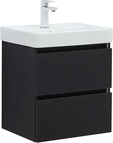 Тумба под раковину Aquanet Вега 2.0 50 черный 00337952 подвесная Тумба под раковину Aquanet Вега 2.0 50 черный 00337952 подвесная