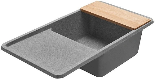 Кухонная мойка Aquaton Беллис 97 1A725132BS230 из литого мрамора, серый Кухонная мойка Aquaton Беллис 97 1A725132BS230 из литого мрамора, серый