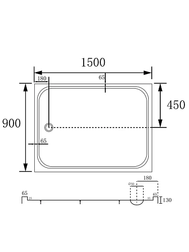 Душевой поддон ABBER AD3C159 150х90 прямоугольный, акриловый, белый Душевой поддон ABBER AD3C159 150х90 прямоугольный, акриловый, белый
