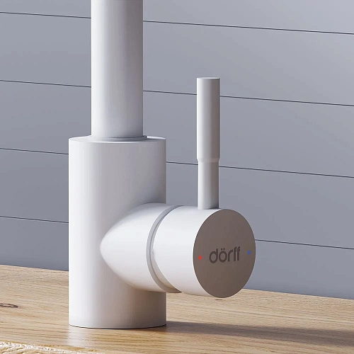 Смеситель для кухни Dorff Logic D3007533 с вытягивающимся изливом, белый Смеситель для кухни Dorff Logic D3007533 с вытягивающимся изливом, белый