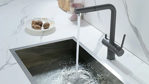 Смеситель для кухни Paulmark SERPENTINE серый металлик Se213222-GRM Смеситель для кухни Paulmark SERPENTINE серый металлик Se213222-GRM