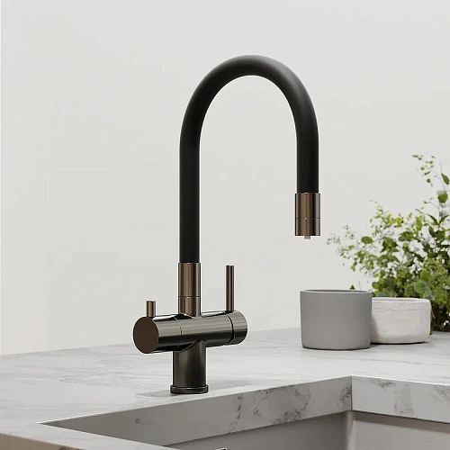 Смеситель для кухни Sancos Lucia SC4004GG под фильтр, вороненая сталь Смеситель для кухни Sancos Lucia SC4004GG под фильтр, вороненая сталь