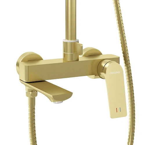 Душевая система GROSSMAN Cosmo 500.K35.02.320 золото сатиновый Душевая система GROSSMAN Cosmo 500.K35.02.320 золото сатиновый