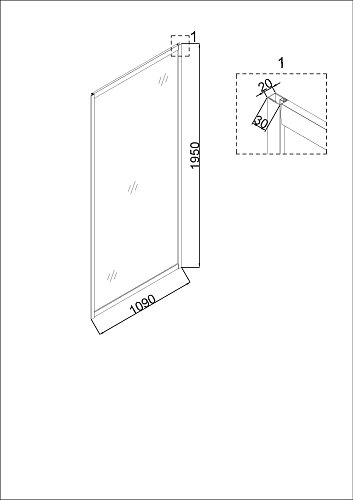 Боковая стенка Niagara Nova NG-A110G (110х190) Боковая стенка Niagara Nova NG-A110G (110х190)
