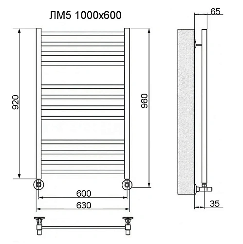 Полотенцесушитель водяной Ника MODERN ЛМ-5 100/60 с вентилями (комплект люкс) ЛМ 5 100/60 с вентилями Полотенцесушитель водяной Ника MODERN ЛМ-5 100/60 с вентилями (комплект люкс) ЛМ 5 100/60 с вентилями