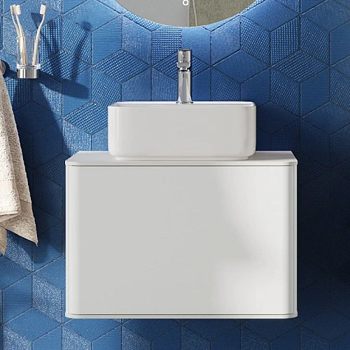 Комплект мебели STWORKI Ноттвиль 60 белая, без выреза под смеситель, подвесная, российская (гарнитур 444524 Комплект мебели STWORKI Ноттвиль 60 белая, без выреза под смеситель, подвесная, российская (гарнитур 444524