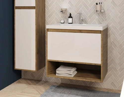 Тумба с раковиной Эстет Monaco Wood ФР-00010681 600х480 подвесная 1 ящик Тумба с раковиной Эстет Monaco Wood ФР-00010681 600х480 подвесная 1 ящик