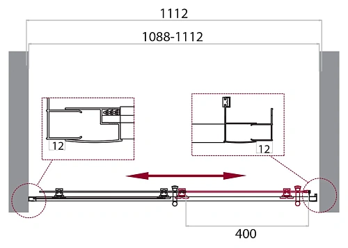 Душевая дверь BelBagno UNO-195-BF-1-110-P-Cr Душевая дверь BelBagno UNO-195-BF-1-110-P-Cr
