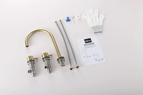 Смеситель для раковины ABBER Wasser Kreis 316 AF8108BG-M золото брашированное Смеситель для раковины ABBER Wasser Kreis 316 AF8108BG-M золото брашированное