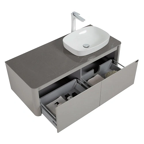 Тумба с раковиной Black&White U915.1200R Blum металлический ящик, керамогранит / раковина (1200x545x 9151200R Тумба с раковиной Black&White U915.1200R Blum металлический ящик, керамогранит / раковина (1200x545x 9151200R