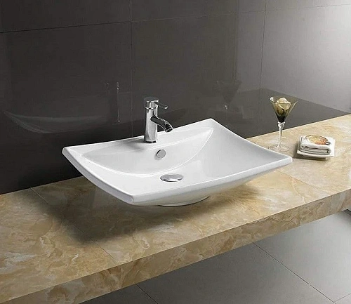 Раковина CeramaLux 9111 накладная, белый Раковина CeramaLux 9111 накладная, белый