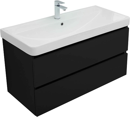 Тумба под раковину Aquanet Вега 2.0 100 черный 00337951 подвесная Тумба под раковину Aquanet Вега 2.0 100 черный 00337951 подвесная