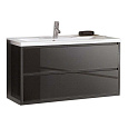 Тумба с раковиной Aquaton Римини 100 1A1345K0RN950 черный глянец Тумба с раковиной Aquaton Римини 100 1A1345K0RN950 черный глянец