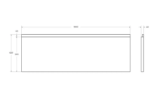 Экран для ванны фронтальный PLANE-180-F-SCR-W37, 180x5x58 Экран для ванны фронтальный PLANE-180-F-SCR-W37, 180x5x58