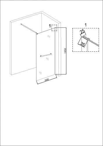 Душевая перегородка Niagara Nova NG-681-90BLACK (90x195) Душевая перегородка Niagara Nova NG-681-90BLACK (90x195)