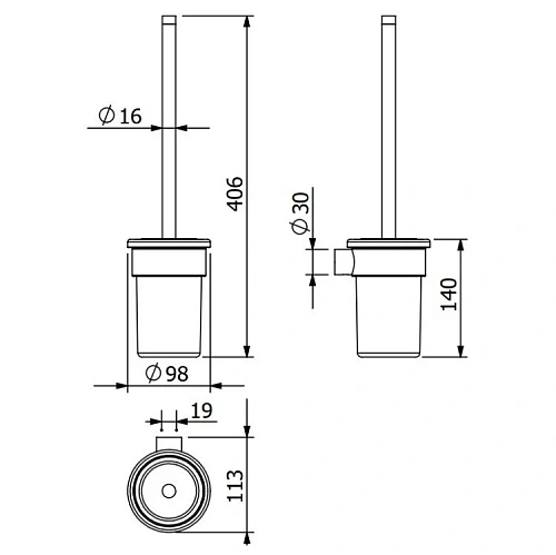 Ершик для унитаза Kludi VELA R 5897439 черный матовый Ершик для унитаза Kludi VELA R 5897439 черный матовый