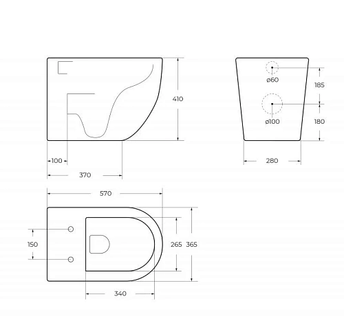 Унитаз приставной BelBagno BB2141CBR/SC безободковый c сиденьем Унитаз приставной BelBagno BB2141CBR/SC безободковый c сиденьем