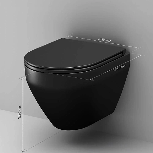Унитаз подвесной AM.PM Spirit V2.0 C701700MBSC FlashClean с сиденьем микролифт, черный матовый Унитаз подвесной AM.PM Spirit V2.0 C701700MBSC FlashClean с сиденьем микролифт, черный матовый