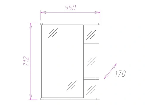Зеркальный шкаф Onika КАРИНА 55.00 Универсальный 205530 Зеркальный шкаф Onika КАРИНА 55.00 Универсальный 205530