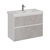 Тумба под раковину Lemark COMBI 100 см подвесная/напольная, бетон/белый LM03C100T-Beton