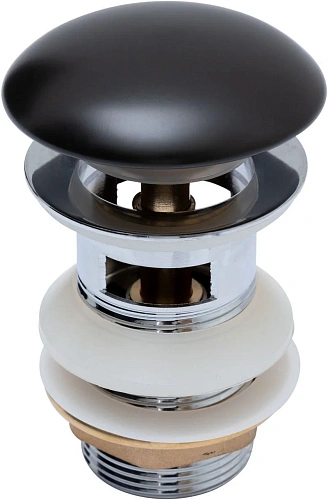 Донный клапан Aquanet черный матовый, с переливом 00333929 Донный клапан Aquanet черный матовый, с переливом 00333929