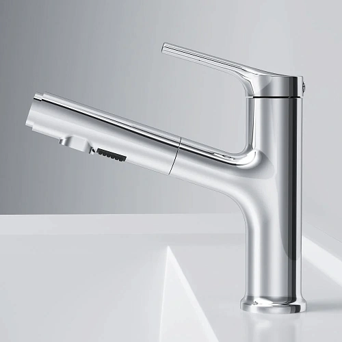 Смеситель для раковины AM.PM X-Joy F85B02900 с вытяжным изливом, хром Смеситель для раковины AM.PM X-Joy F85B02900 с вытяжным изливом, хром