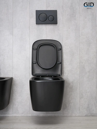Унитаз подвесной Gid Tr2140Bm 62255Y черный матовый 51x35x37.5 с крышкой микролифт Унитаз подвесной Gid Tr2140Bm 62255Y черный матовый 51x35x37.5 с крышкой микролифт