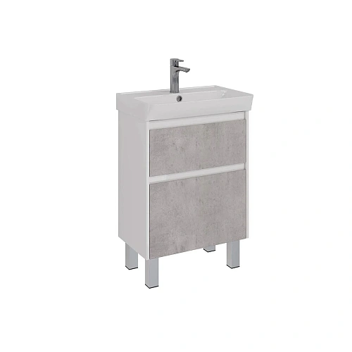 Тумба под раковину Lemark COMBI 60 см подвесная/напольная, бетон/белый LM03C60T-Beton Тумба под раковину Lemark COMBI 60 см подвесная/напольная, бетон/белый LM03C60T-Beton
