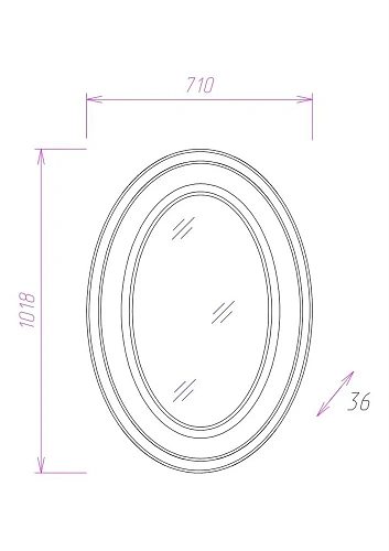 Зеркало Onika АДЕЛЬ 70.01 207030 Зеркало Onika АДЕЛЬ 70.01 207030