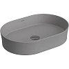 Раковина BERGES Ego SL накладная овал, 55x38 см, матовый серый 181612