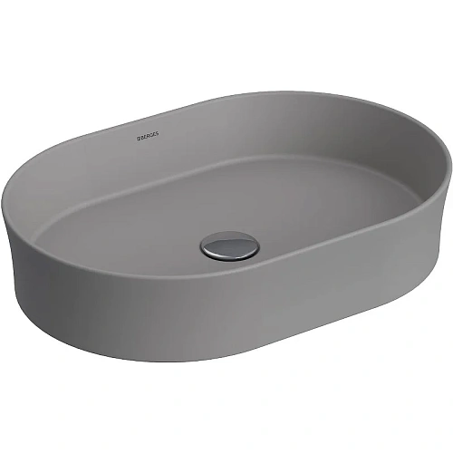 Раковина BERGES Ego SL накладная овал, 55x38 см, матовый серый 181612 Раковина BERGES Ego SL накладная овал, 55x38 см, матовый серый 181612
