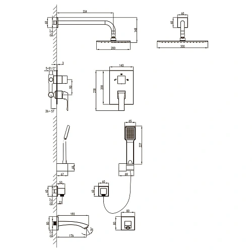 Душевая система Lemark Unit LM4522C встраиваемая, хром Душевая система Lemark Unit LM4522C встраиваемая, хром