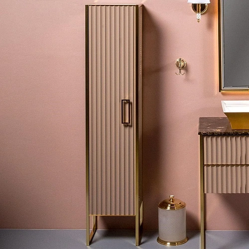 Шкаф-пенал Armadi Art MONACO 868-CPG-L капучино глянец + золото L Шкаф-пенал Armadi Art MONACO 868-CPG-L капучино глянец + золото L