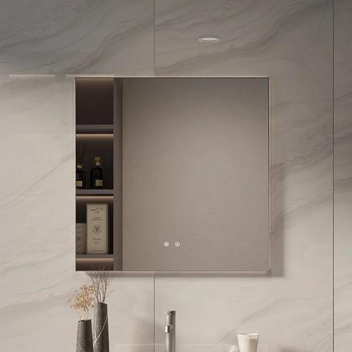 Зеркало Vincea LED VLM-4F800GM-2 800х800 сенсорное, антизапотевание, вороненая сталь Зеркало Vincea LED VLM-4F800GM-2 800х800 сенсорное, антизапотевание, вороненая сталь