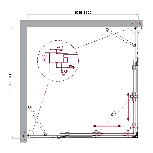 Душевой уголок BelBagno LUCE-A-22-80+30-C-Cr Душевой уголок BelBagno LUCE-A-22-80+30-C-Cr