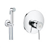 Картинка анонса товара «гигиенический душ grohe bauclassic: встраиваемый смеситель, гигиенический душ, хром (124902)»