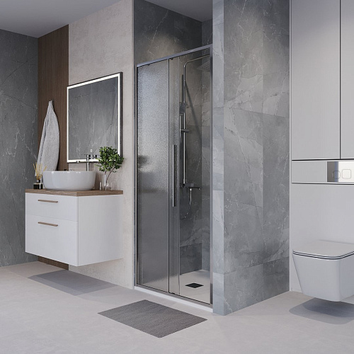 Душевая дверь Niagara Nova NG-65-10CH (100x195) хром, стекло шиншилла Душевая дверь Niagara Nova NG-65-10CH (100x195) хром, стекло шиншилла