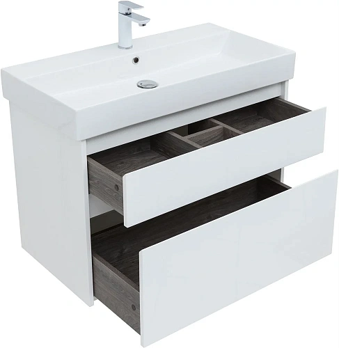 Тумба под раковину Aquanet Nova Lite 85 белый глянец, 2 ящика 00249936 Тумба под раковину Aquanet Nova Lite 85 белый глянец, 2 ящика 00249936