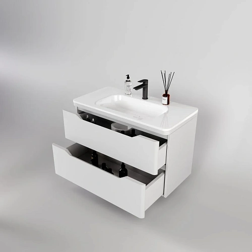 Тумба под раковину Style Line Марелла 90 Люкс антискрейтч белый матовый, PLUS подвесная СС-00002413 Тумба под раковину Style Line Марелла 90 Люкс антискрейтч белый матовый, PLUS подвесная СС-00002413