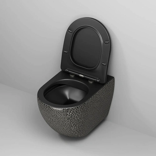 Унитаз подвесной GROSSMAN GR-4411BBLS Color 550x365x395 черный безободковый с сиденьем Унитаз подвесной GROSSMAN GR-4411BBLS Color 550x365x395 черный безободковый с сиденьем