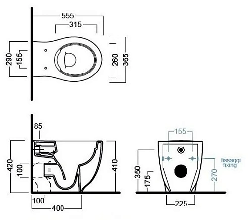Унитаз приставной HATRIA LE FIABE Y1E701 Унитаз приставной HATRIA LE FIABE Y1E701