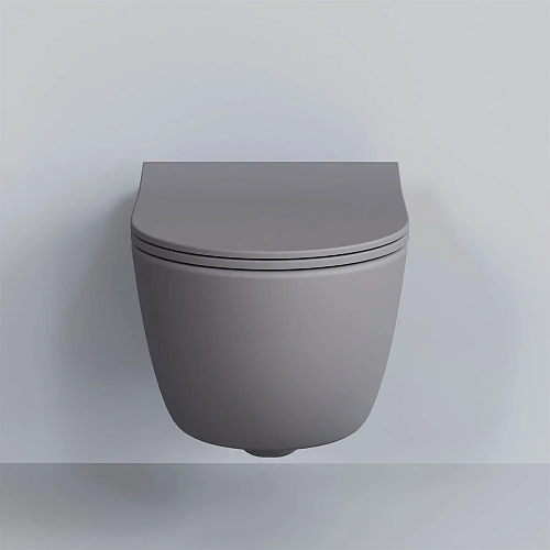 Унитаз подвесной Abner 103T20301R (545x360x330) матовый серый безободковый с тонкой крышкой 103T20301R-102T20301S Унитаз подвесной Abner 103T20301R (545x360x330) матовый серый безободковый с тонкой крышкой 103T20301R-102T20301S