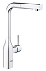 Картинка анонса товара «смеситель для кухни grohe accent с выдвижным l-образным изливом с аэратором, хром (30432000)»