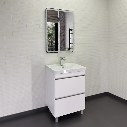 Тумба с раковиной Comforty Валдай-60Н 00-00020673 напольная белый матовый раковина 4460 Тумба с раковиной Comforty Валдай-60Н 00-00020673 напольная белый матовый раковина 4460