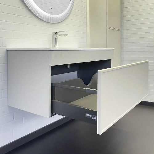 Тумба с раковиной Comforty Мадрид 100 00-00017880 серый шелк раковина Comforty 100E Тумба с раковиной Comforty Мадрид 100 00-00017880 серый шелк раковина Comforty 100E