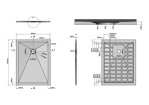 Душевой поддон GROSSMAN Strong графит (90x120x2,5) GR-S290120Q Душевой поддон GROSSMAN Strong графит (90x120x2,5) GR-S290120Q
