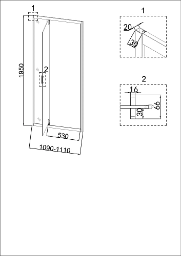 Душевая дверь Niagara Nova NG-43-11AG (110х195) Душевая дверь Niagara Nova NG-43-11AG (110х195)