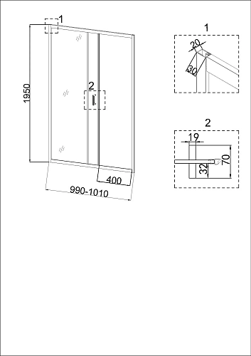 Душевая дверь Niagara Nova NG-42-10AG (100х195) Душевая дверь Niagara Nova NG-42-10AG (100х195)
