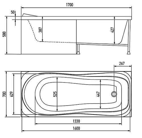 Акриловая ванна Timo KATA KATA1770-KT17-SPV1505-T-CM-FP17S 170x70 гидромассажная 6 джет Акриловая ванна Timo KATA KATA1770-KT17-SPV1505-T-CM-FP17S 170x70 гидромассажная 6 джет